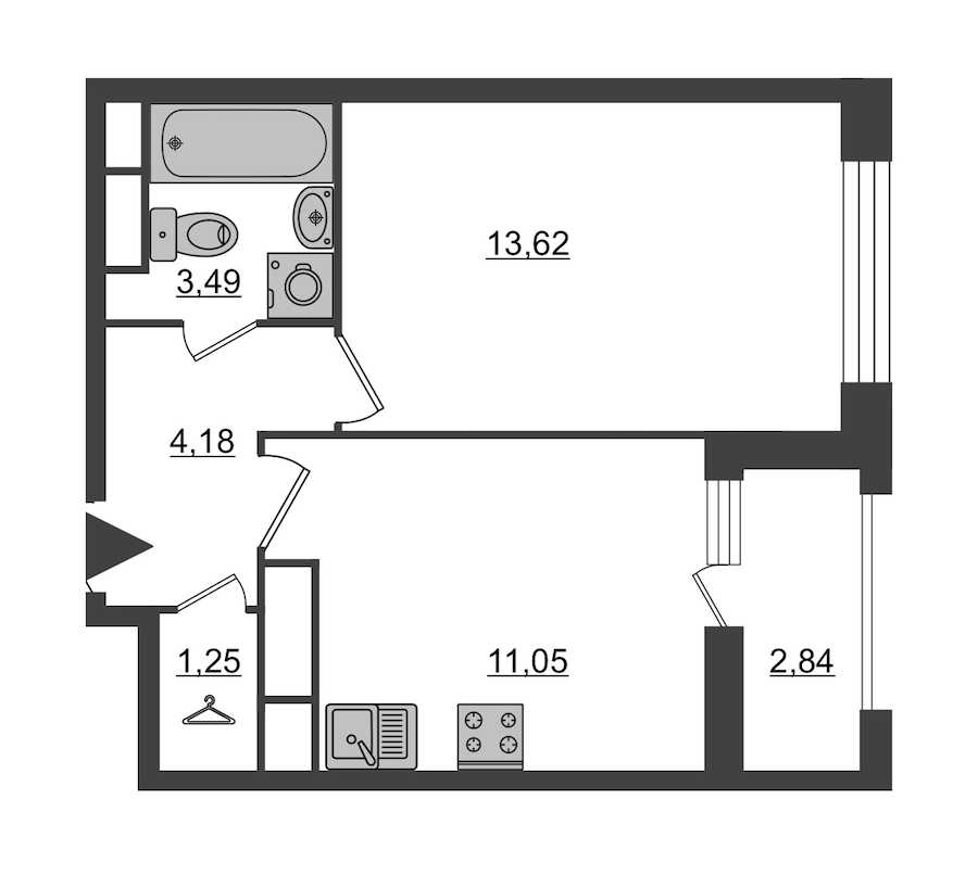 Однокомнатная квартира в : площадь 35.01 м2 , этаж: 10 – купить в Санкт-Петербурге